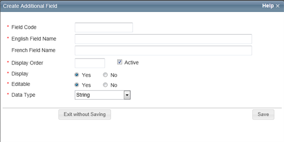 Create Additional Fields
